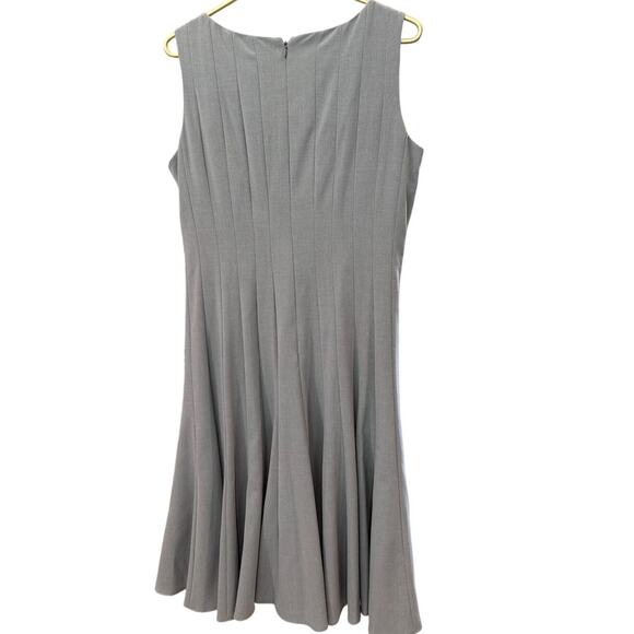 Calvin Klein Tin Gray Knife‑Pleat Fit & Flare Dress NWT Women’s 12 - Picture 6 of 8